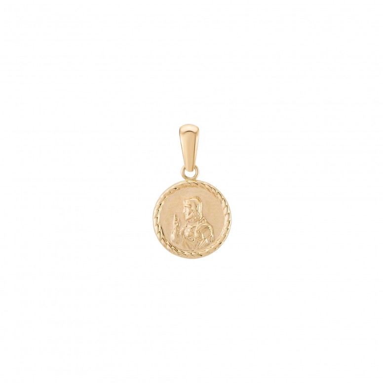 Pendente Ouro 14K Timeless Medalha Religiosa