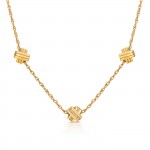 Knot Triple Crystal Golden Necklace