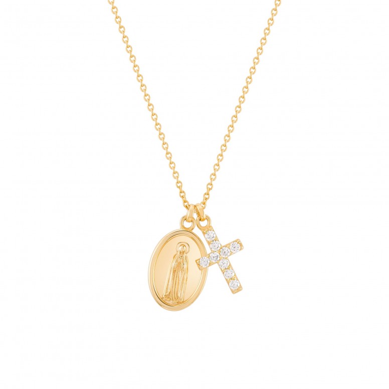 Colar Hope Medalha Nossa Sra De F�tima & Cruz