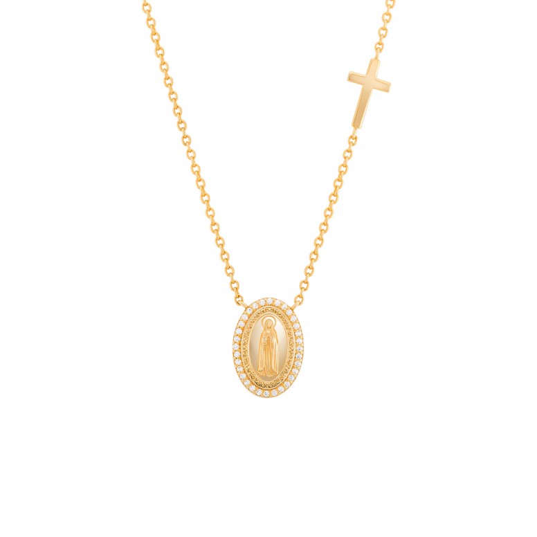 Colar Hope Medalha Nossa Sra De F�tima & Cruz