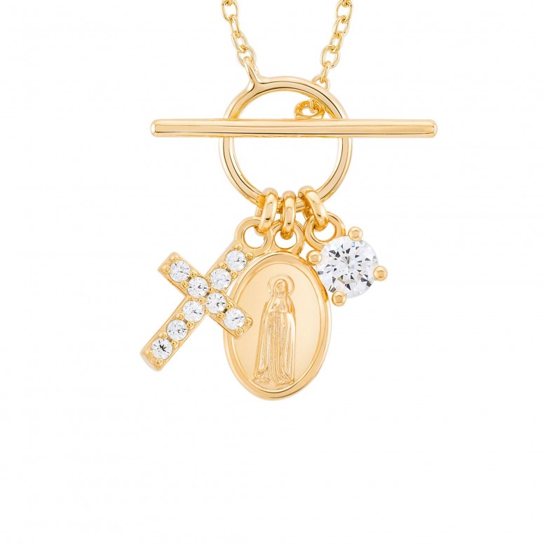 Collar Hope Medalla Nuestra Sra De F�tima & Cruz