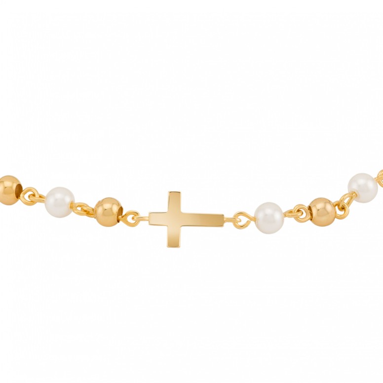 Cross With Pearls Hope Bracelet