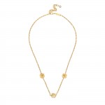 Knot Triple Crystal Golden Necklace
