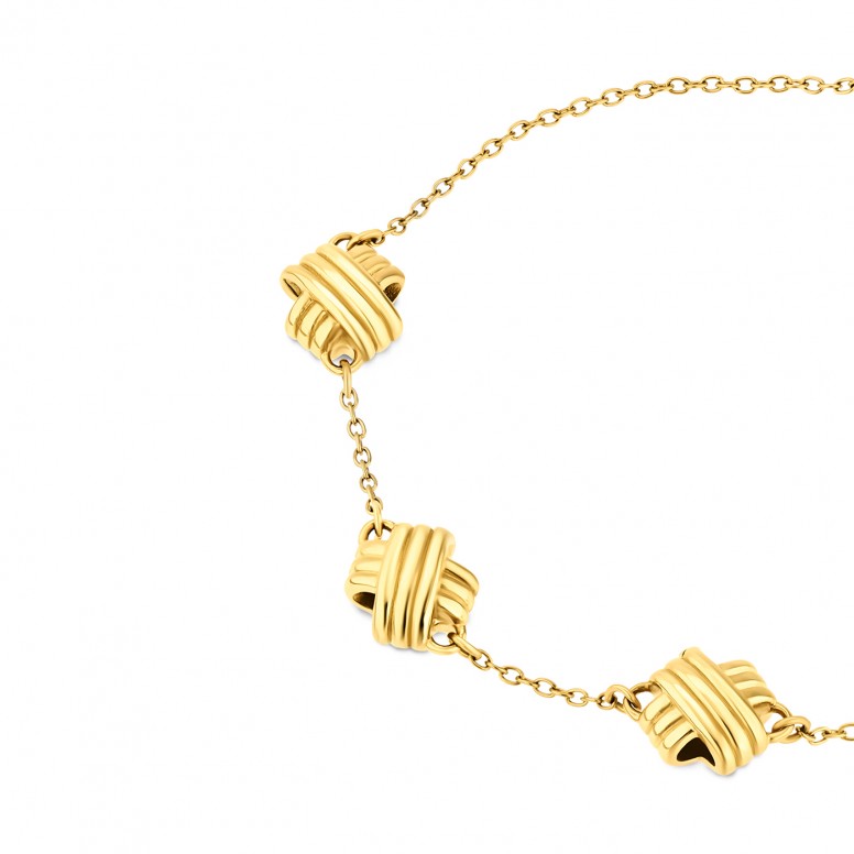 Knot Triple Crystal Golden Bracelet