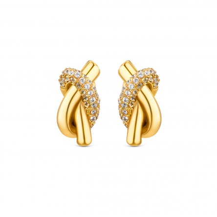 Knot Crystal Golden Necklace & Earrings Set