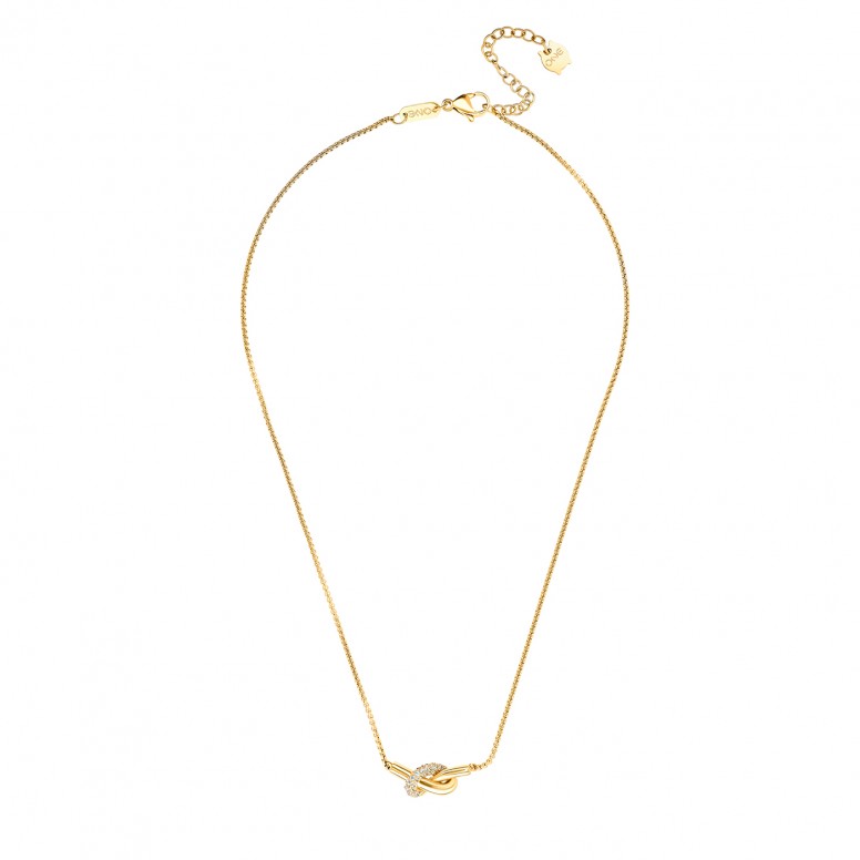 Knot Crystal Golden Necklace & Earrings Set