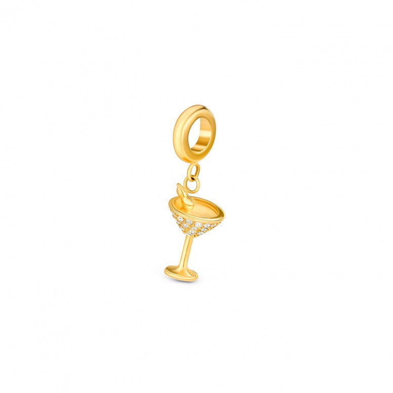 Cocktail Crystal Golden Life Charm
