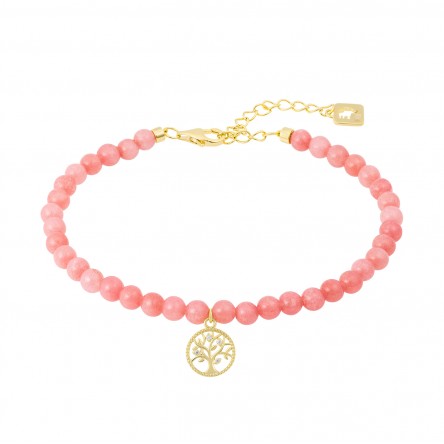 Peach Stones & Tree of Life Bracelet II