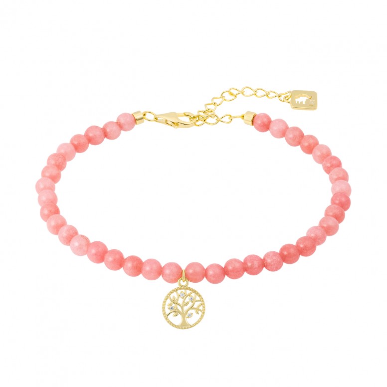 Peach Stones & Tree of Life Bracelet II
