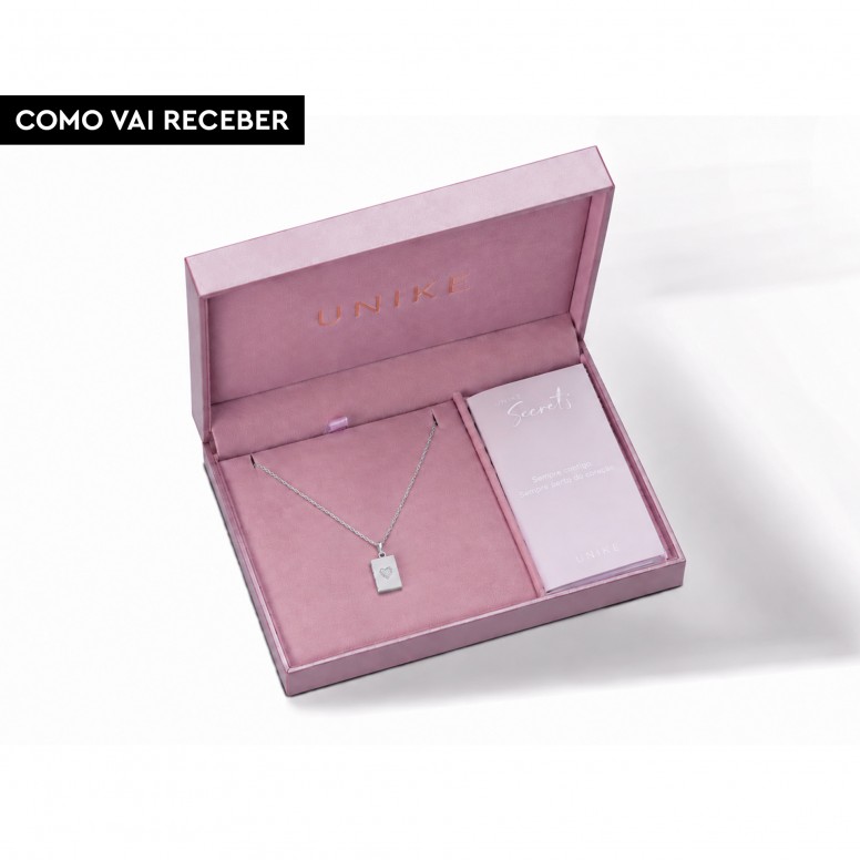 Colar Locket Secrets Livro Prateado