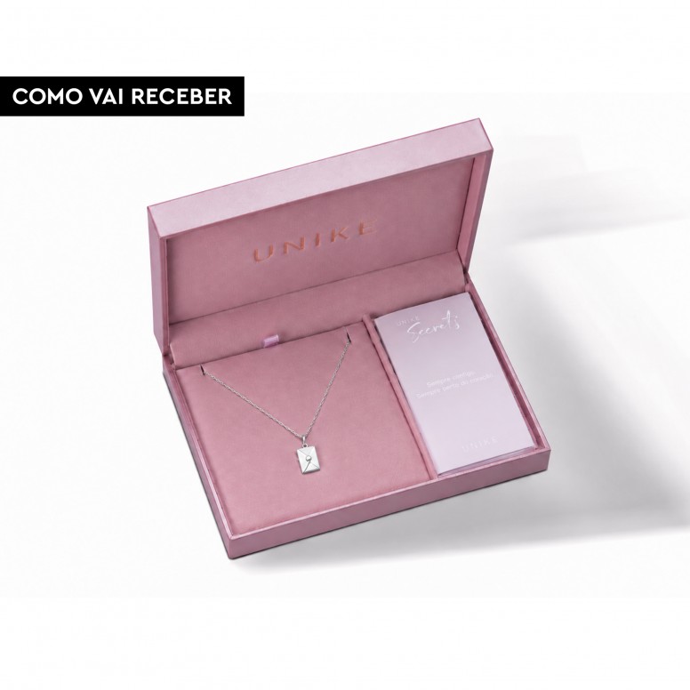 Colar Locket Secrets Carta Prateado