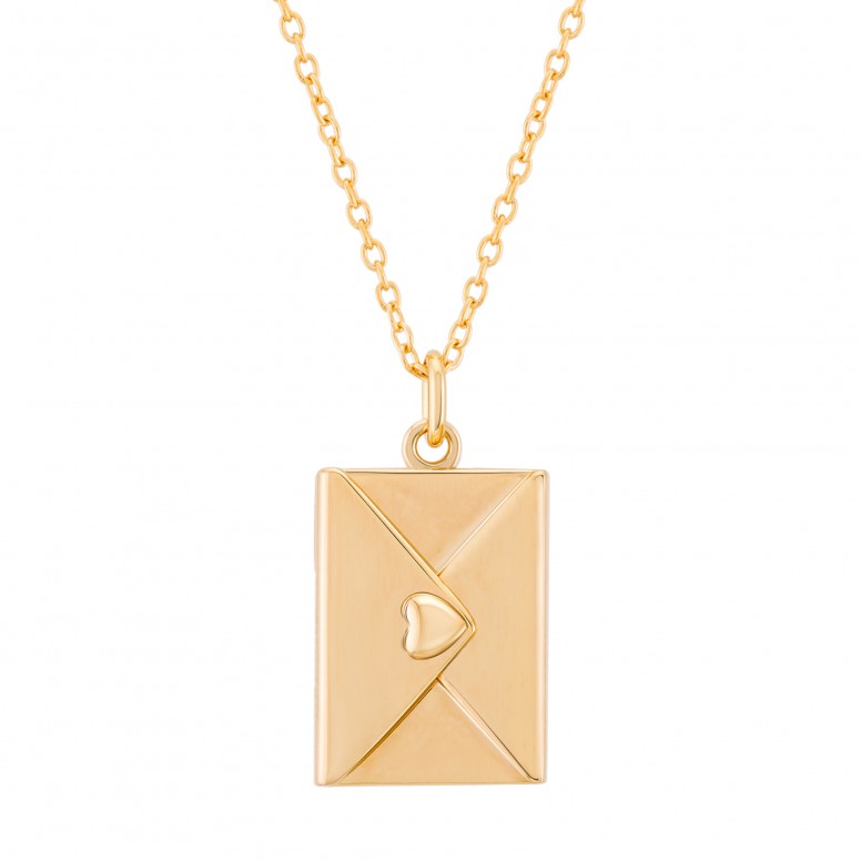 Colar Locket Secrets Carta Dourado