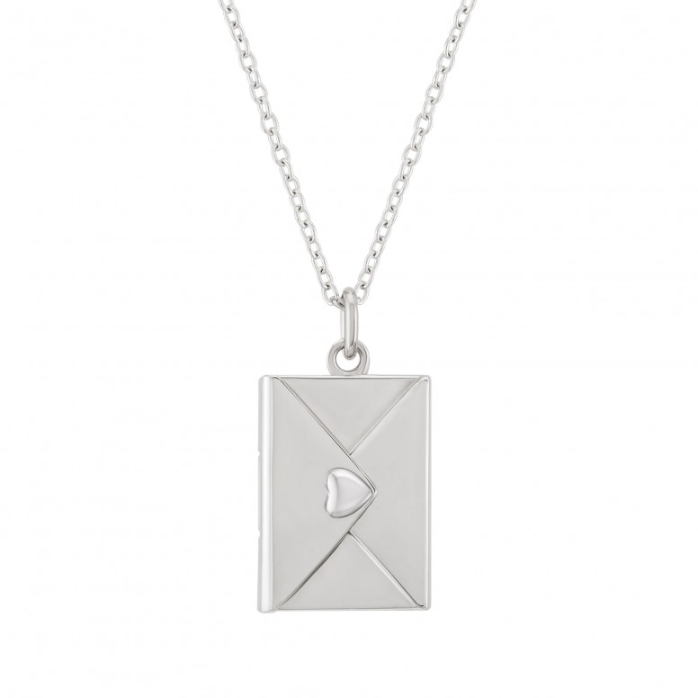 Colar Locket Secrets Carta Prateado