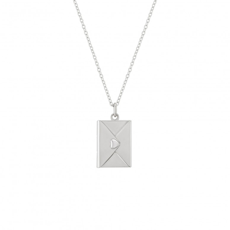 Colar Locket Secrets Carta Prateado
