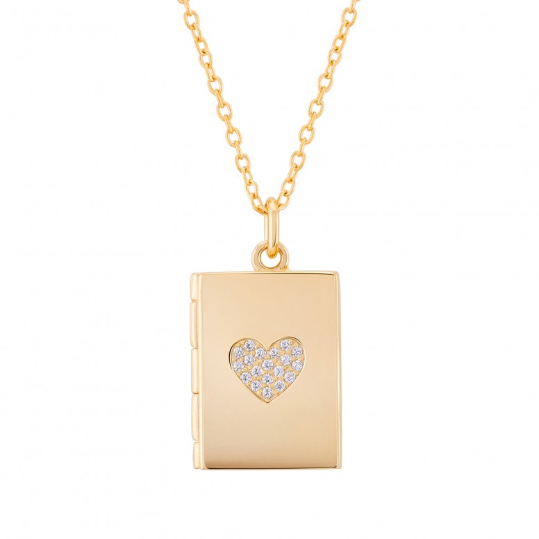 Colar Locket Secrets Livro Dourado