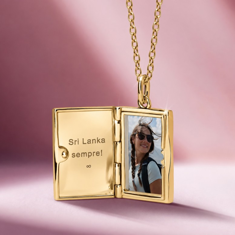 Colar Locket Secrets Livro Dourado
