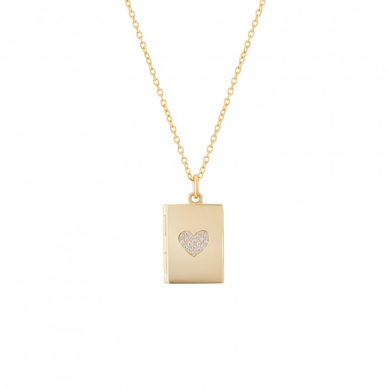 Colar Locket Secrets Livro Dourado