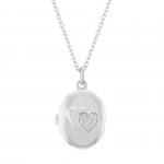 Colar Locket Secrets Oval Prateado