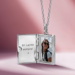 Colar Locket Secrets Livro Prateado