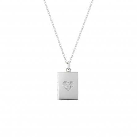 Collar Locket Secrets  Libro Plateado