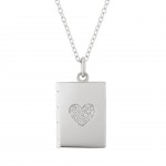 Colar Locket Secrets Livro Prateado