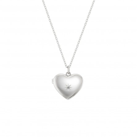 Heart Silver Secrets Locket Necklace