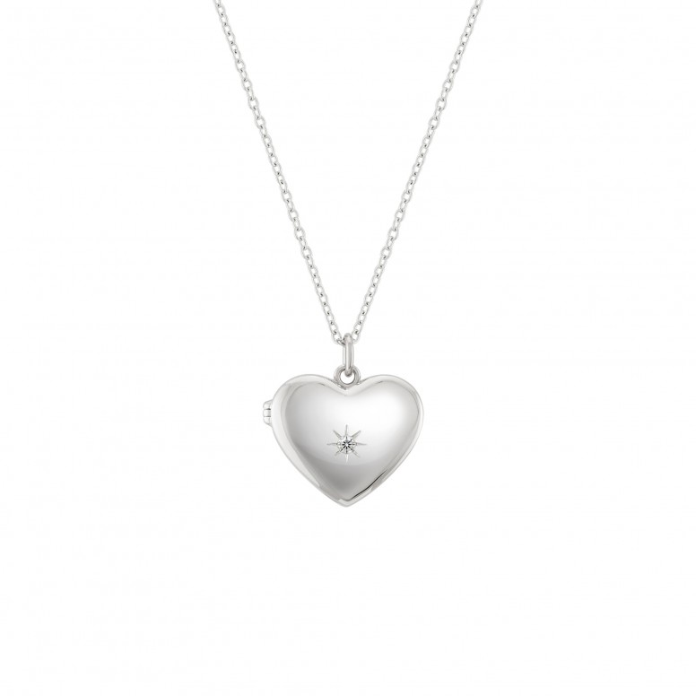 Heart Silver Secrets Locket Necklace