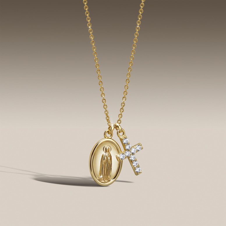 Colar Hope Medalha Nossa Sra De F�tima & Cruz