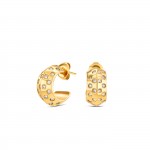Brincos Chess Hoop Crystal Golden