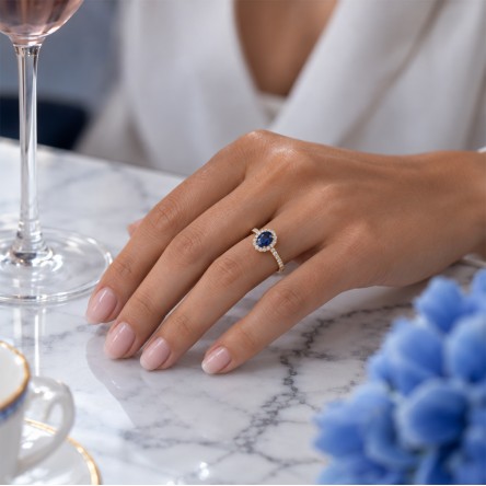 Anillo Diana Oro 18K Zafiro y Diamantes