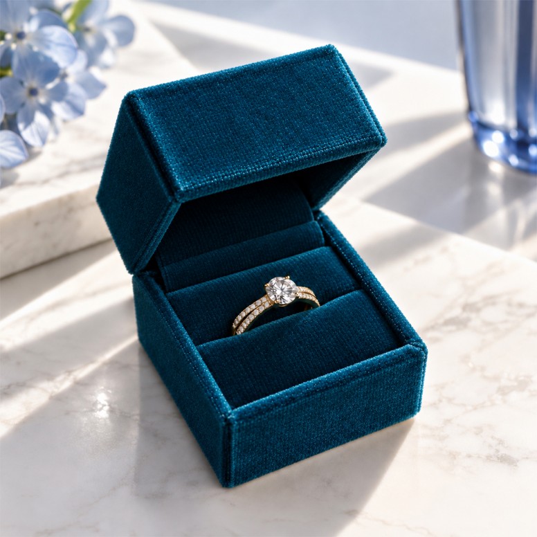 Ring Michelle 18K Gold Diamonds and Topaz