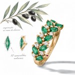 Anillo Olive II Oro 18K Esmeraldas y Diamantes