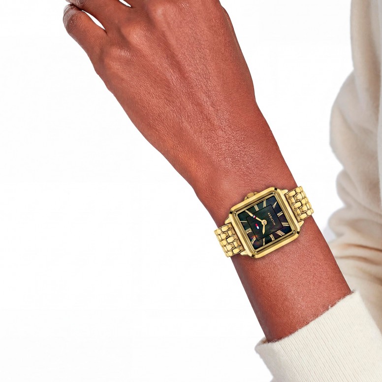 Gold Black Mother-of-Pearl Watch