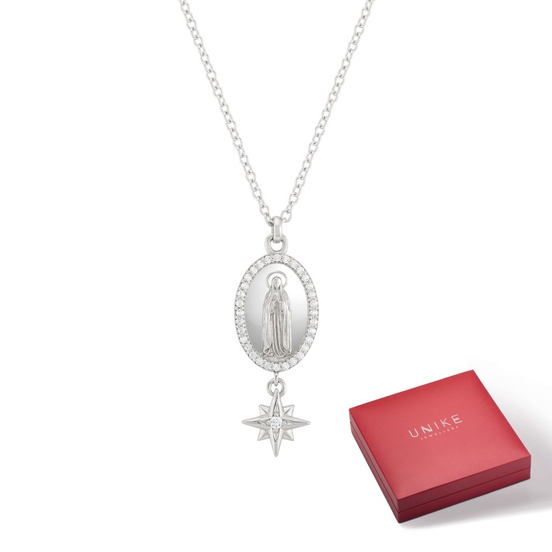 Our Lady Of F�tima Medal & Star Hope Necklace