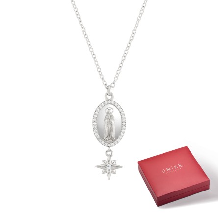 Our Lady Of F�tima Medal & Star Hope Necklace