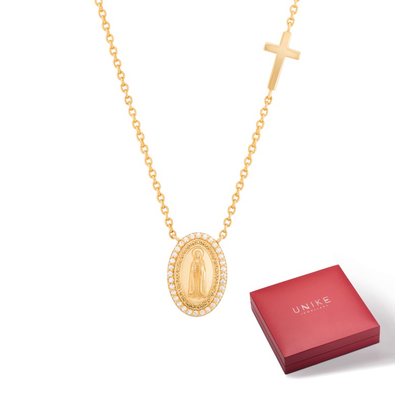 Collar Hope Medalla Nuestra Sra De F�tima & Cruz