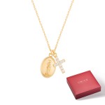 Our Lady Of F�tima Medal & Cross Hope Necklace
