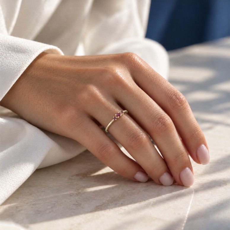 Ring Harper 18K Gold Rubys and Diamonds